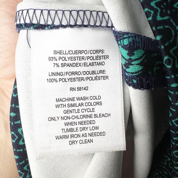 WISP Floral Cut Out Jersey Sleeveless Knee Length Dress Navy Multicolor Size 12 - Picture 10 of 12